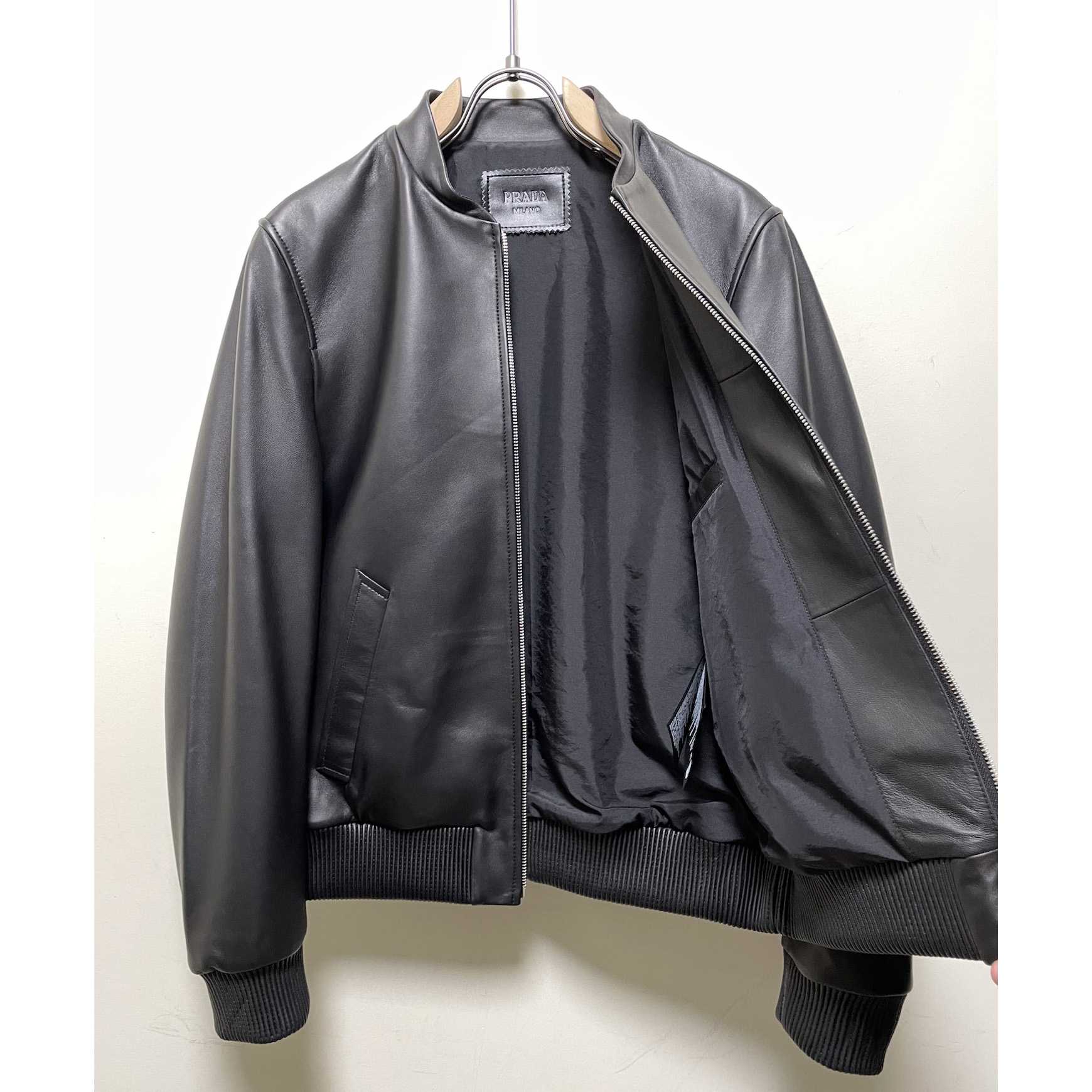 Prada Nappa Leather Bomber Jacket - EUR FASHION