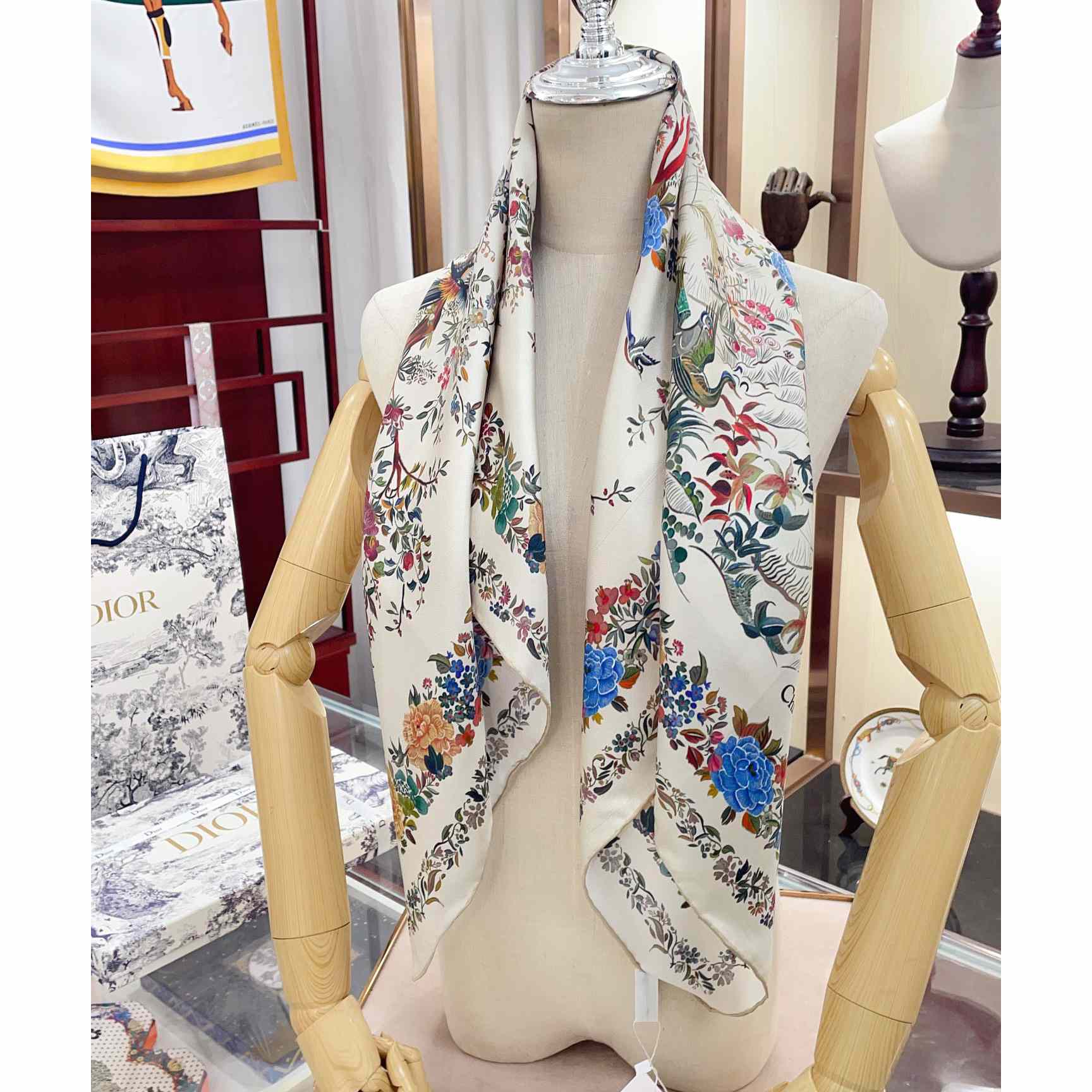 Dior Jardin d'Hiver 90 Square Scarf - EUR FASHION