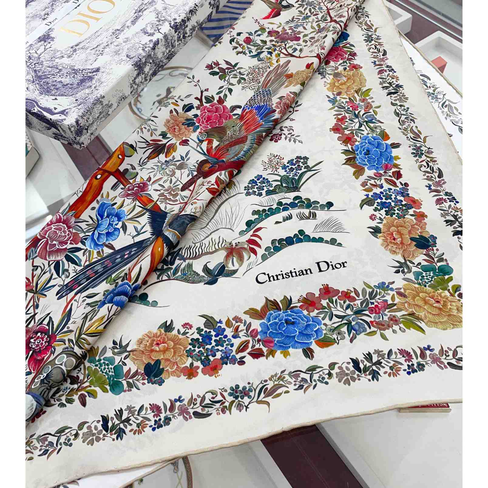 Dior Jardin d'Hiver 90 Square Scarf - EUR FASHION