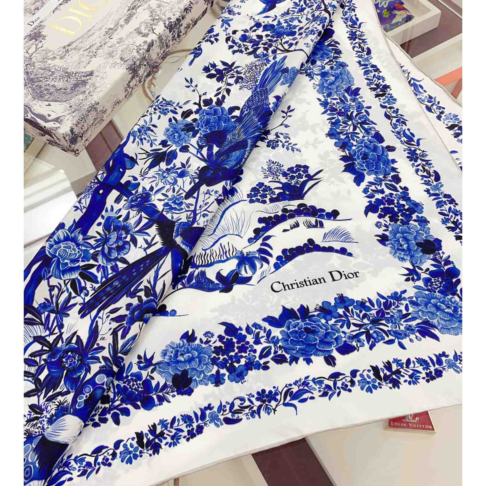 Dior Jardin d'Hiver 90 Square Scarf - EUR FASHION