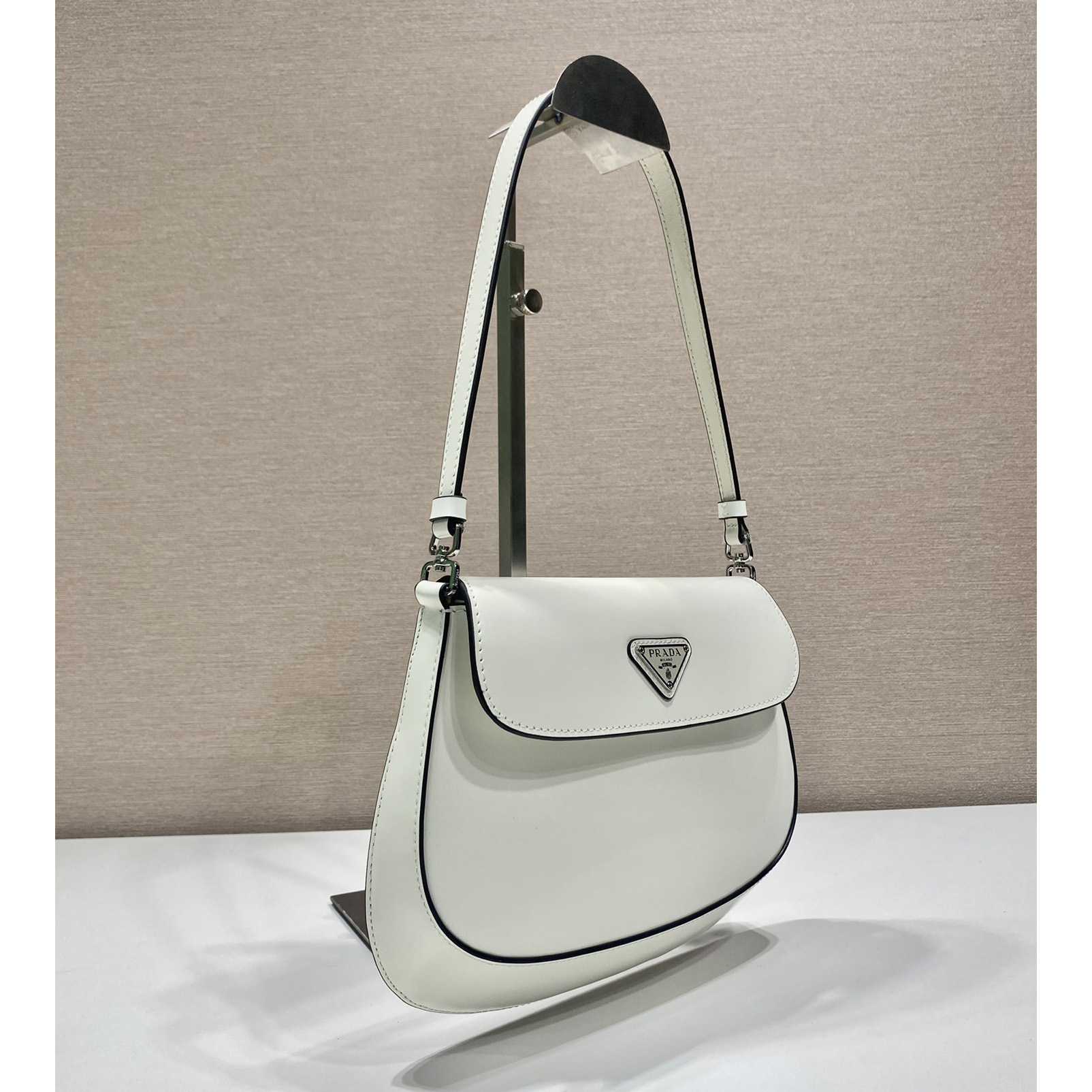 Prada Cleo Brushed Leather Shoulder Bag With Flap - EUR FASHION