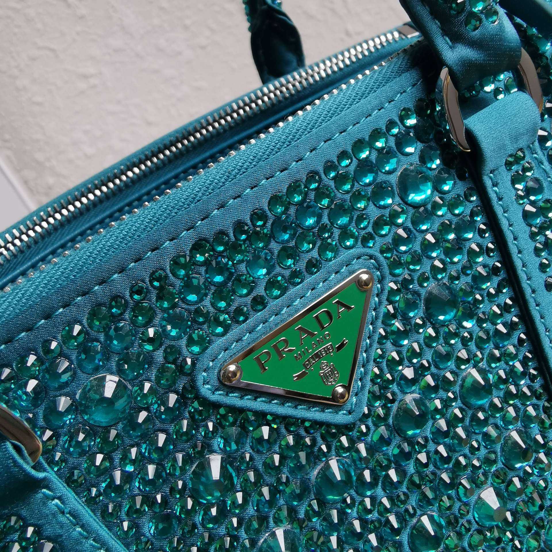 Prada Galleria satin Mini-Bag With Crystals - EUR FASHION