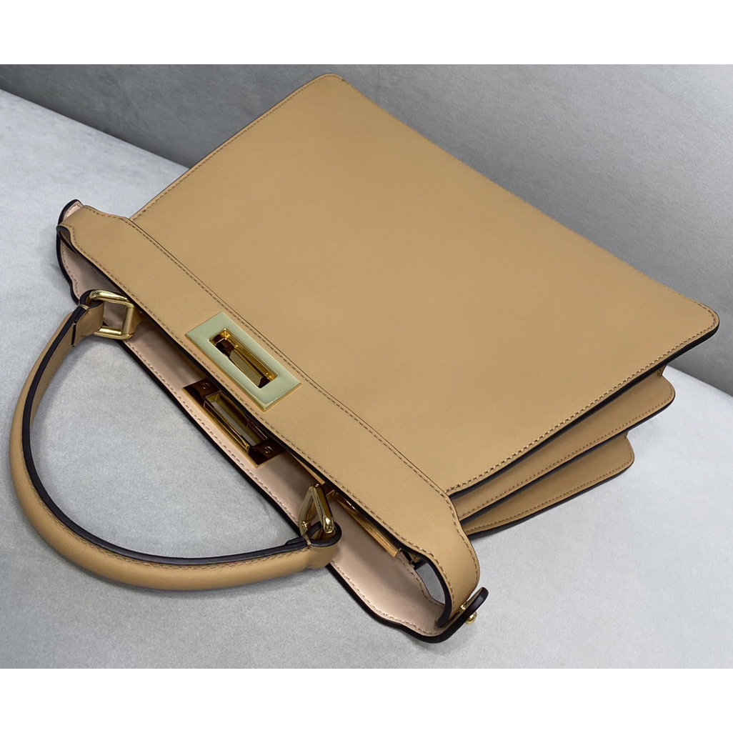 Fendi Peekaboo Iseeu Medium Beige Leather Bag - EUR FASHION