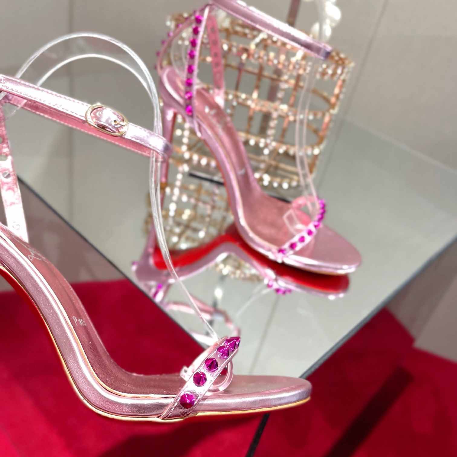 Christian Louboutin Nudes Rosalie Leather Sandals - EUR FASHION