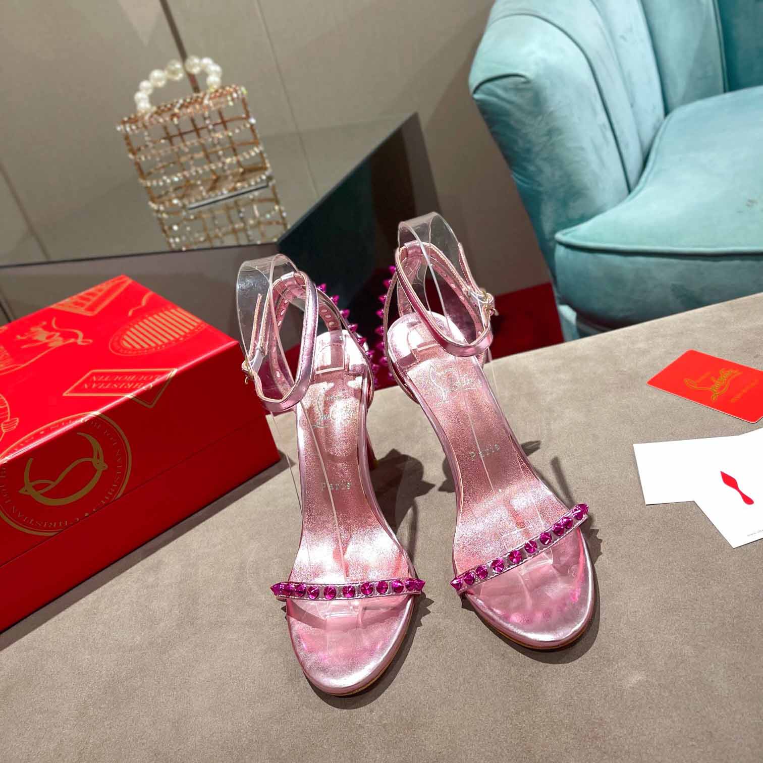Christian Louboutin Nudes Rosalie Leather Sandals - EUR FASHION
