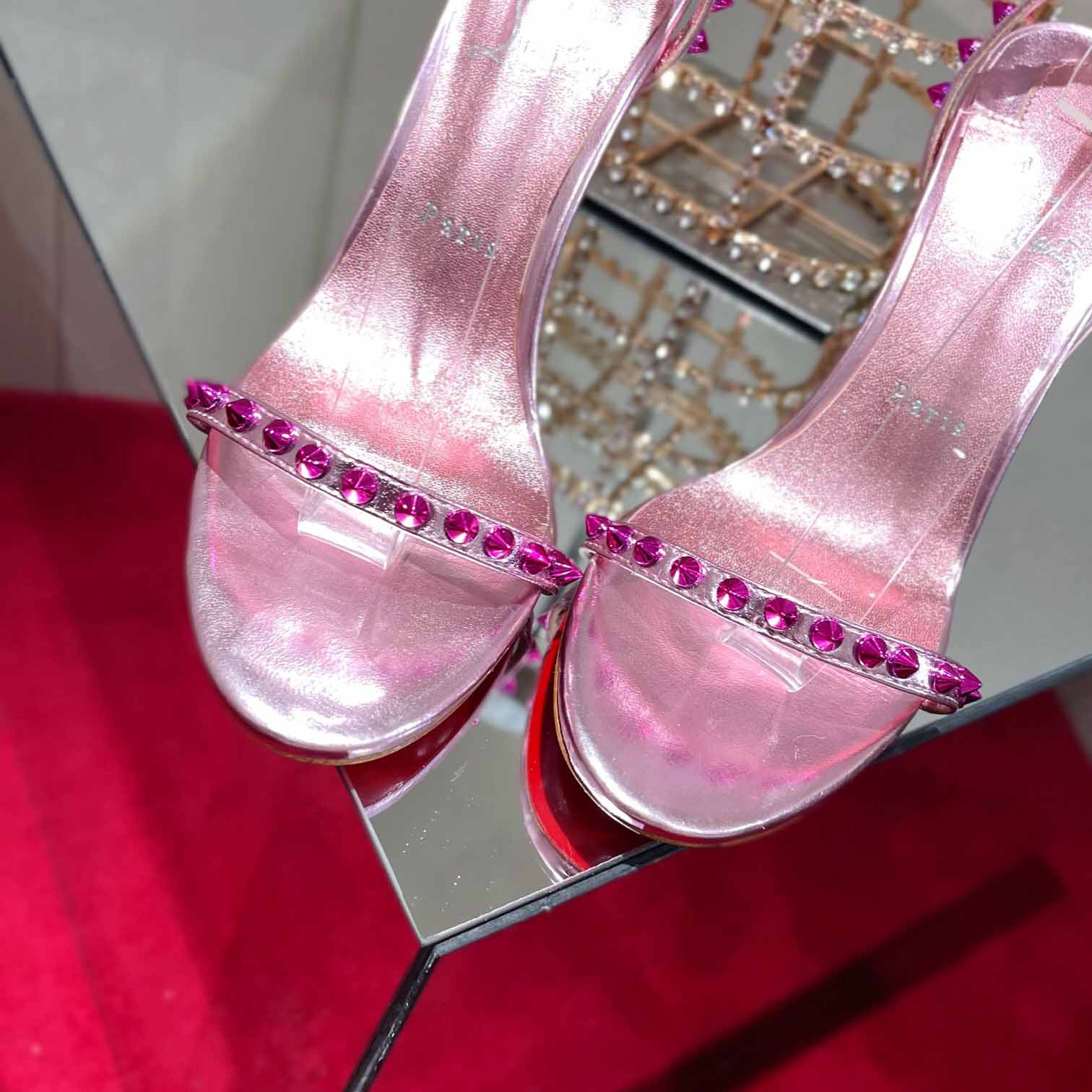 Christian Louboutin Nudes Rosalie Leather Sandals - EUR FASHION