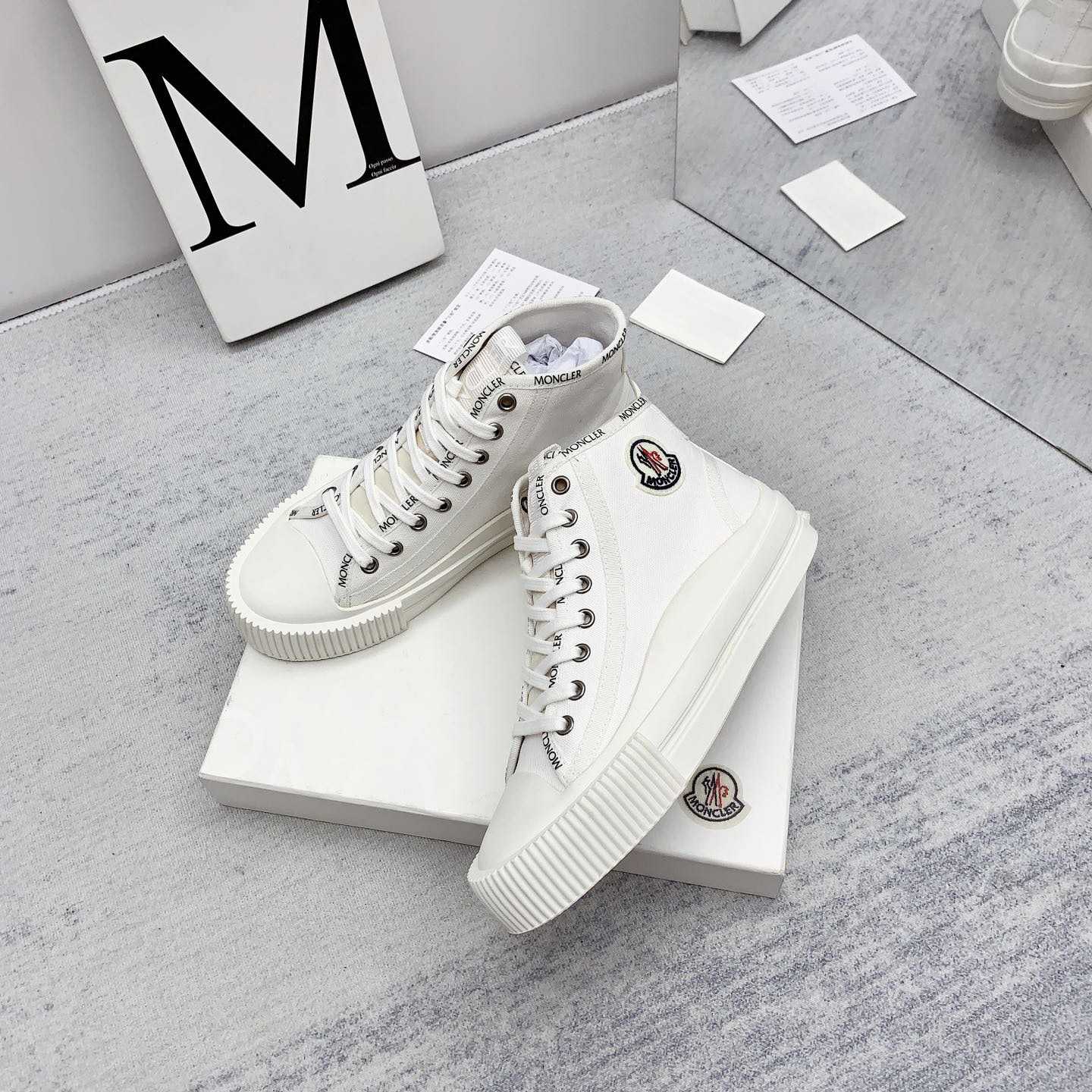 Moncler White Lissex Sneakers - EUR FASHION