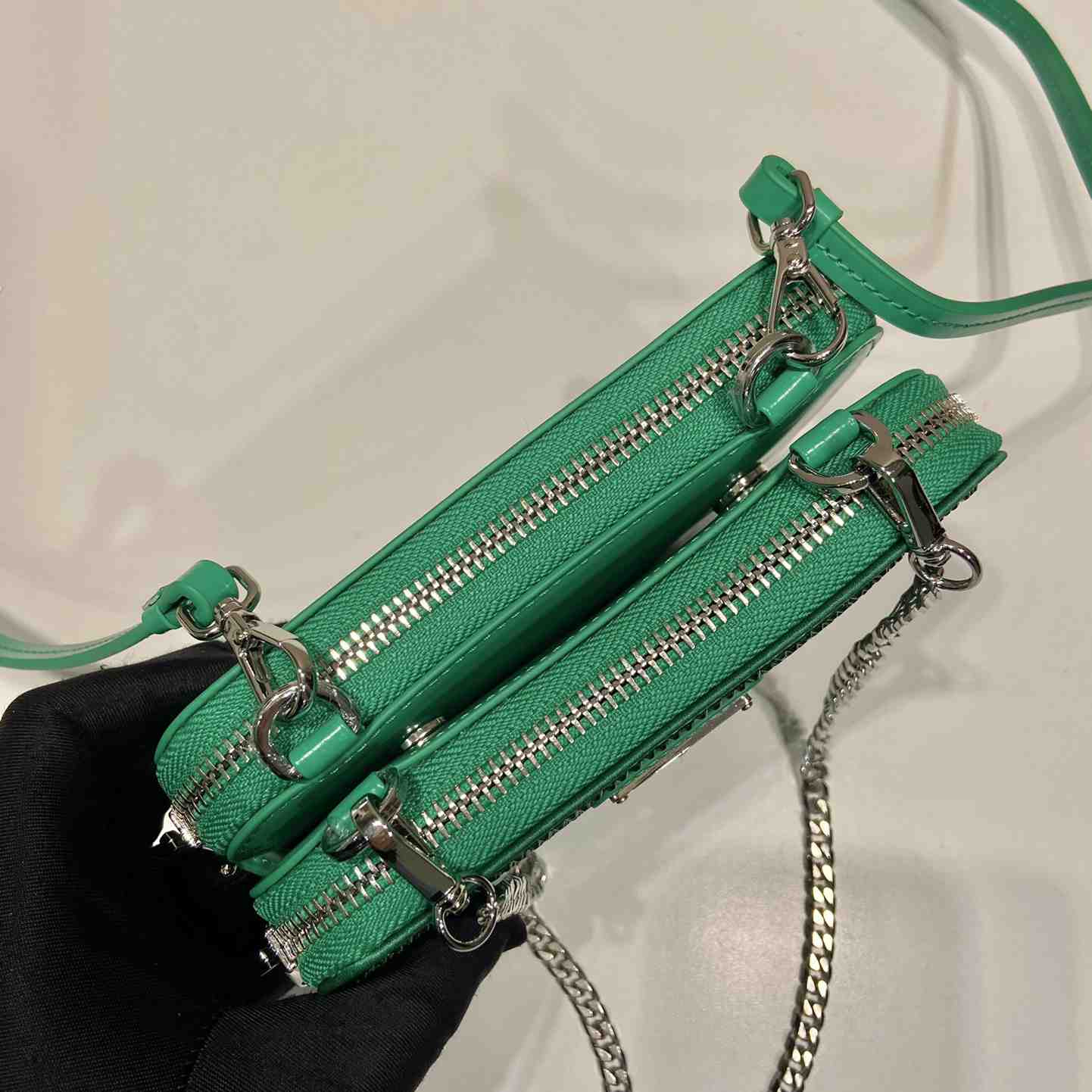 Prada Embellished Satin And Leather Mini-Pouch - EUR FASHION