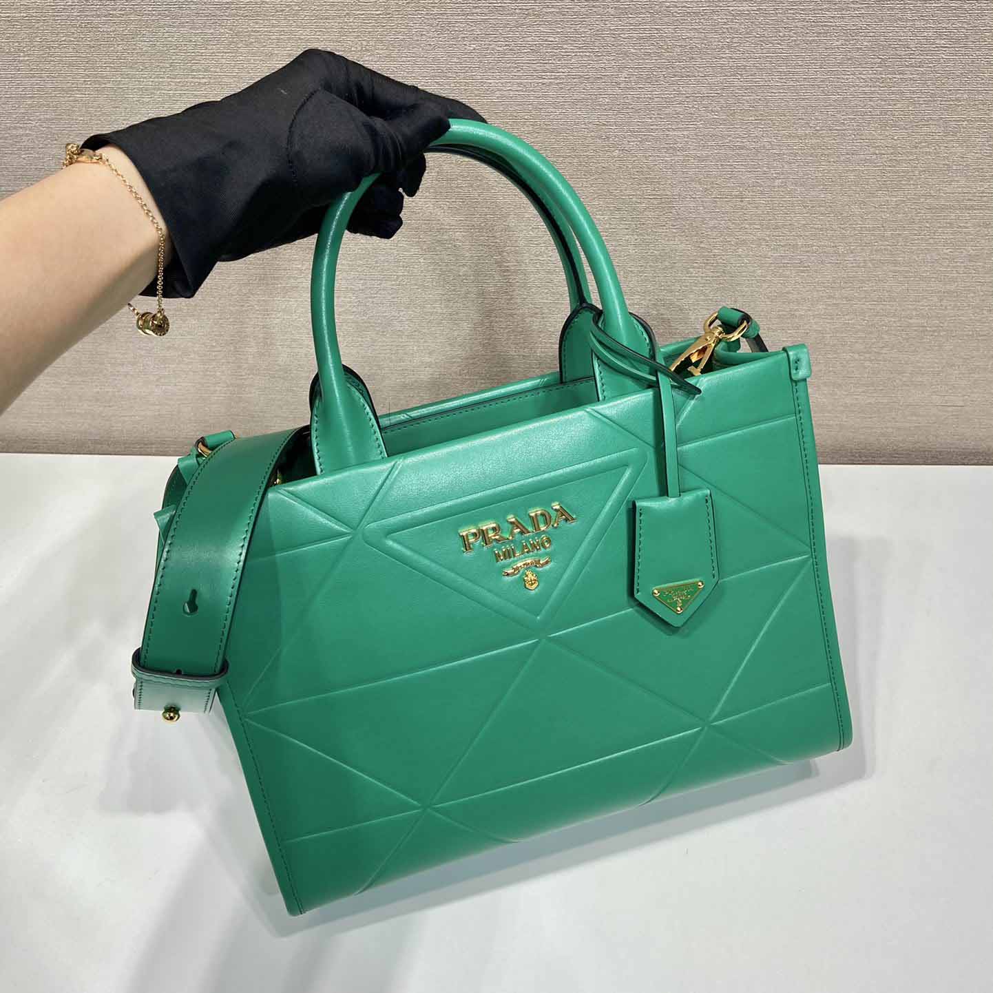 Prada Small Leather Prada Symbole Bag With Topstitching - EUR FASHION