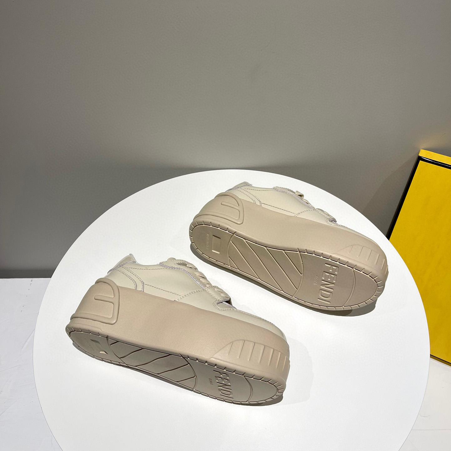 Fendi Fashion Show Beige Leather Low-Tops Sneaker  - EUR FASHION