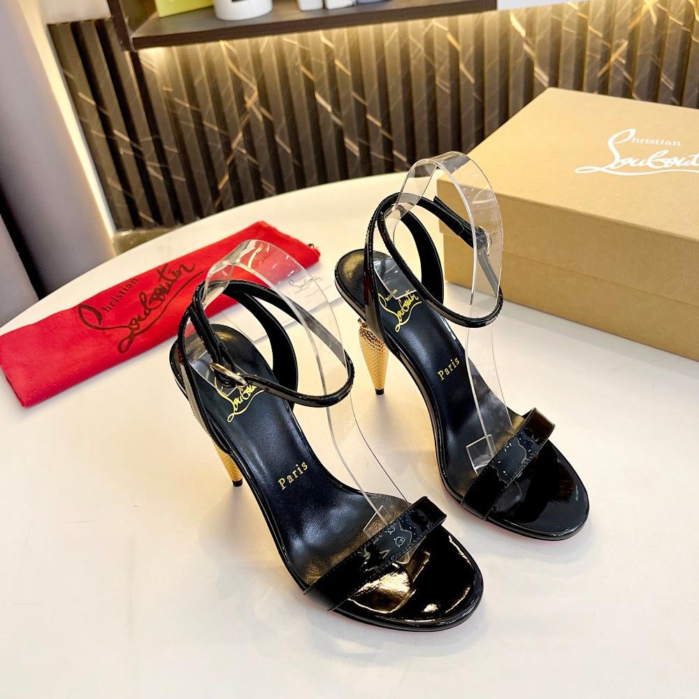 Christian Louboutin Lipqueen 105 Patent Leather Sandals - EUR FASHION