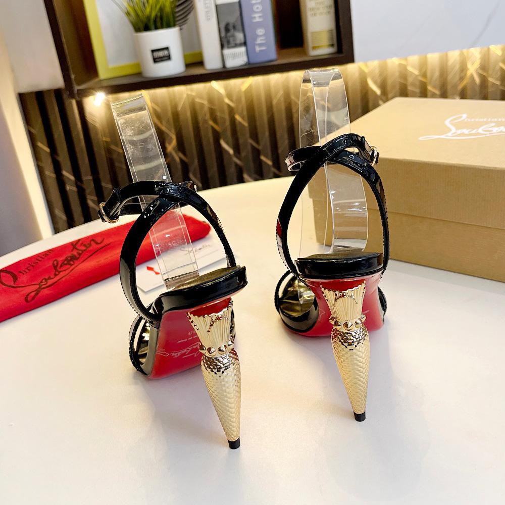Christian Louboutin Lipqueen 105 Patent Leather Sandals - EUR FASHION
