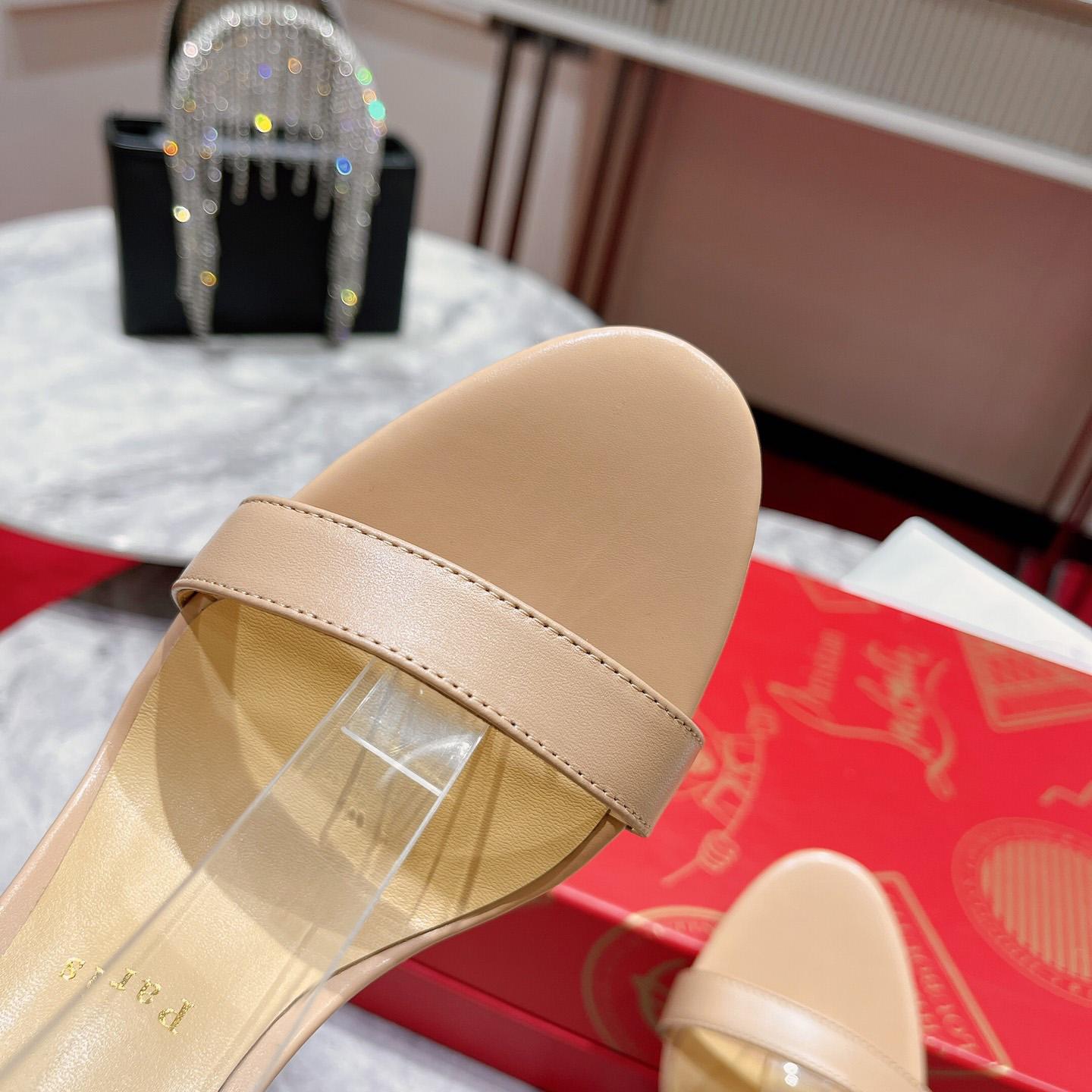 Christian Louboutin Loubi Queen Sandals - Nappa leather - Nude - EUR FASHION