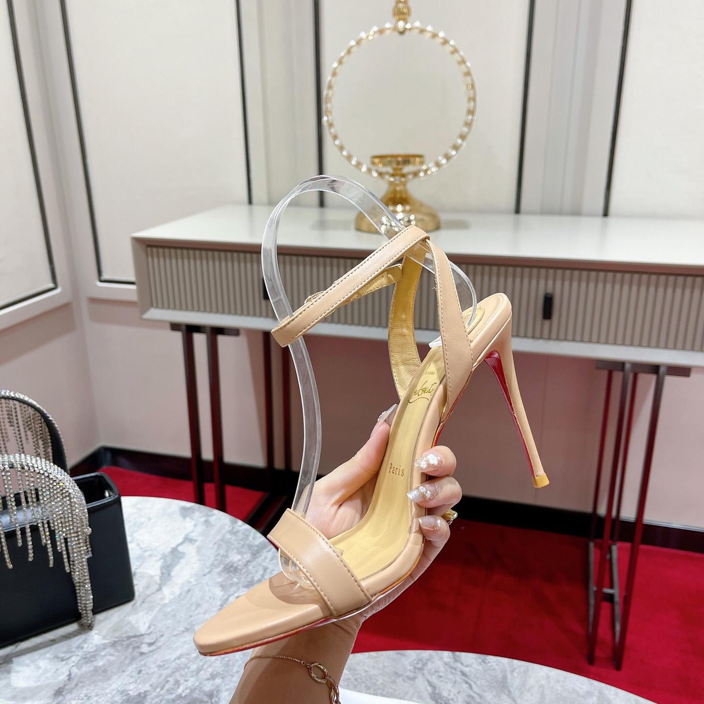Christian Louboutin Loubi Queen Sandals - Nappa leather - Nude - EUR FASHION