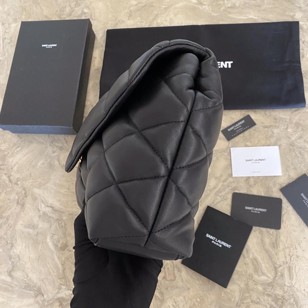 Saint Laurent Sade Puffer Quilted Leather Clutch In Black  - EUR FASHION