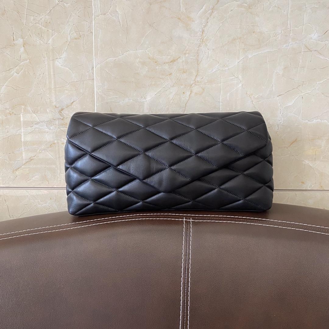 Saint Laurent Sade Puffer Quilted Leather Clutch In Black  - EUR FASHION