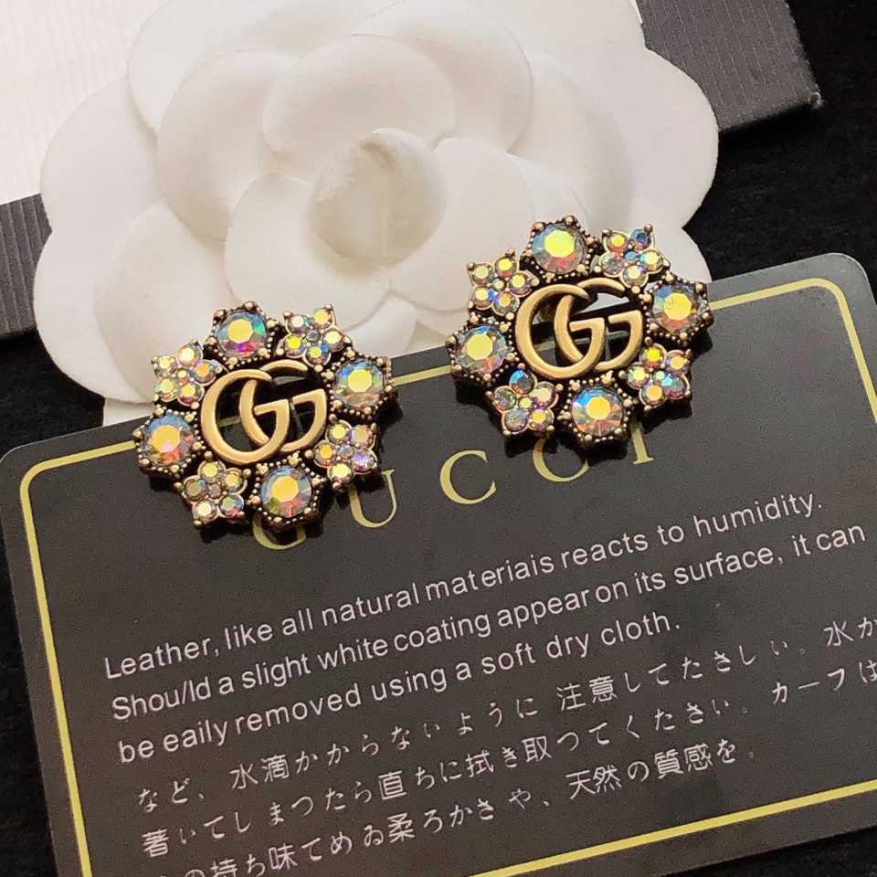 Gucci Double G Crystal Flowers Earrings - EUR FASHION