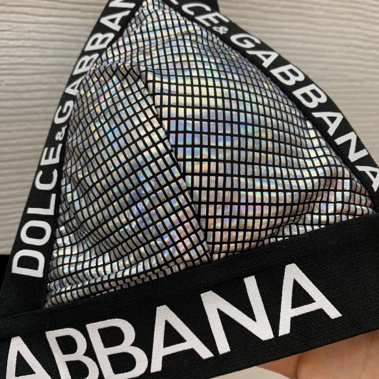Dolce & Gabbana Crystal mesh triangle Bra & Briefs  - EUR FASHION