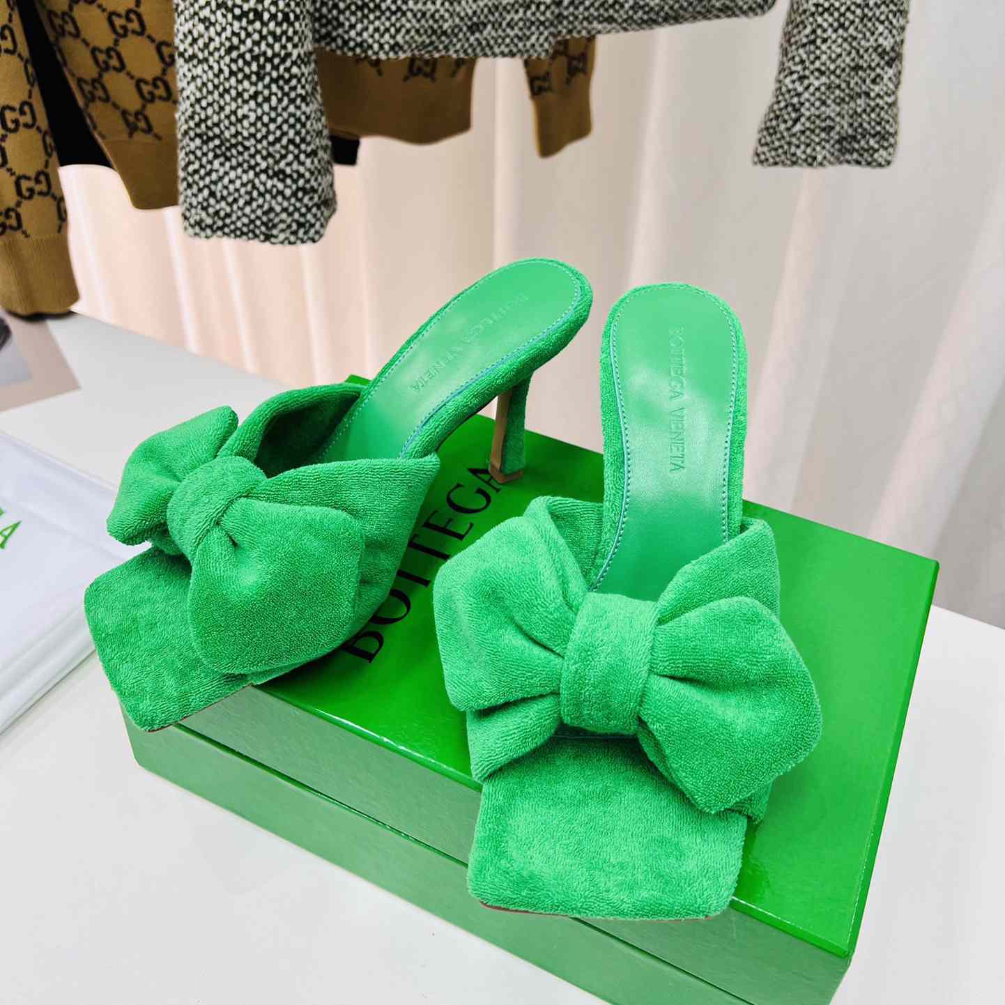 Bottega Veneta Green Heeled Sandals - EUR FASHION
