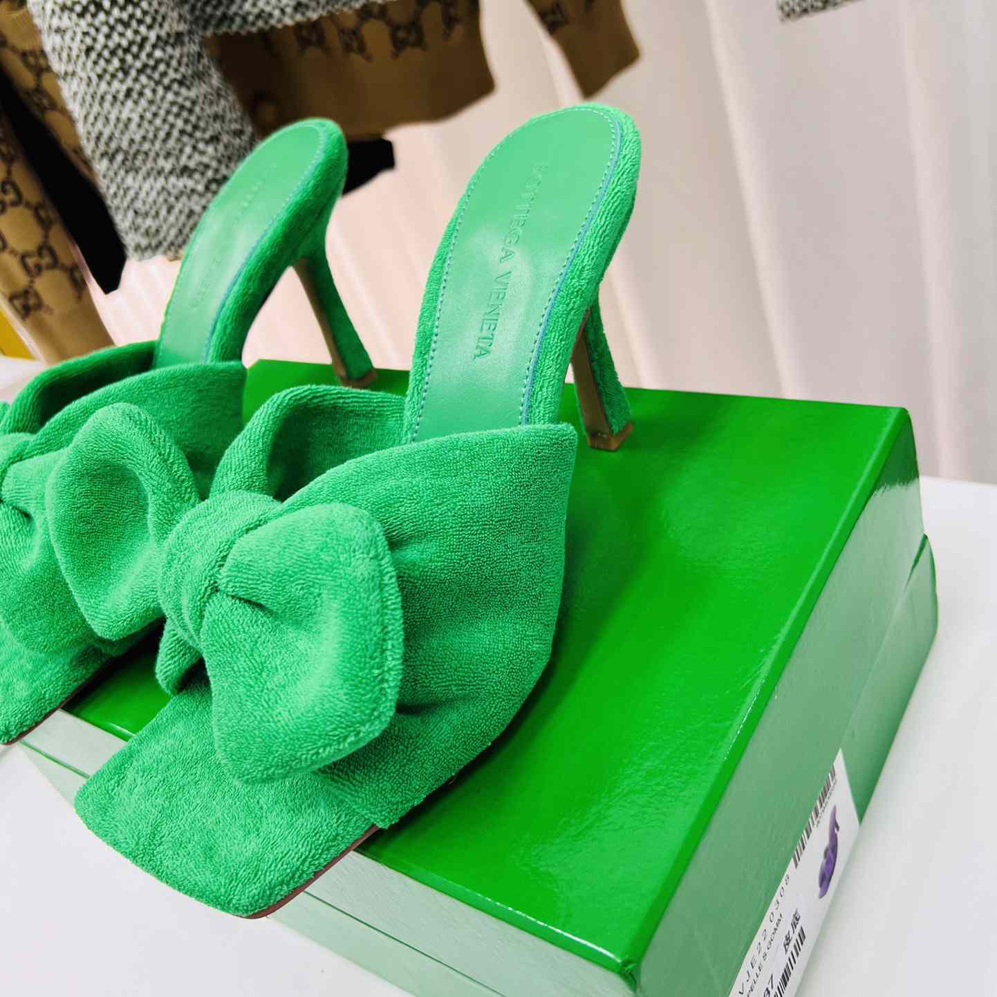 Bottega Veneta Green Heeled Sandals - EUR FASHION