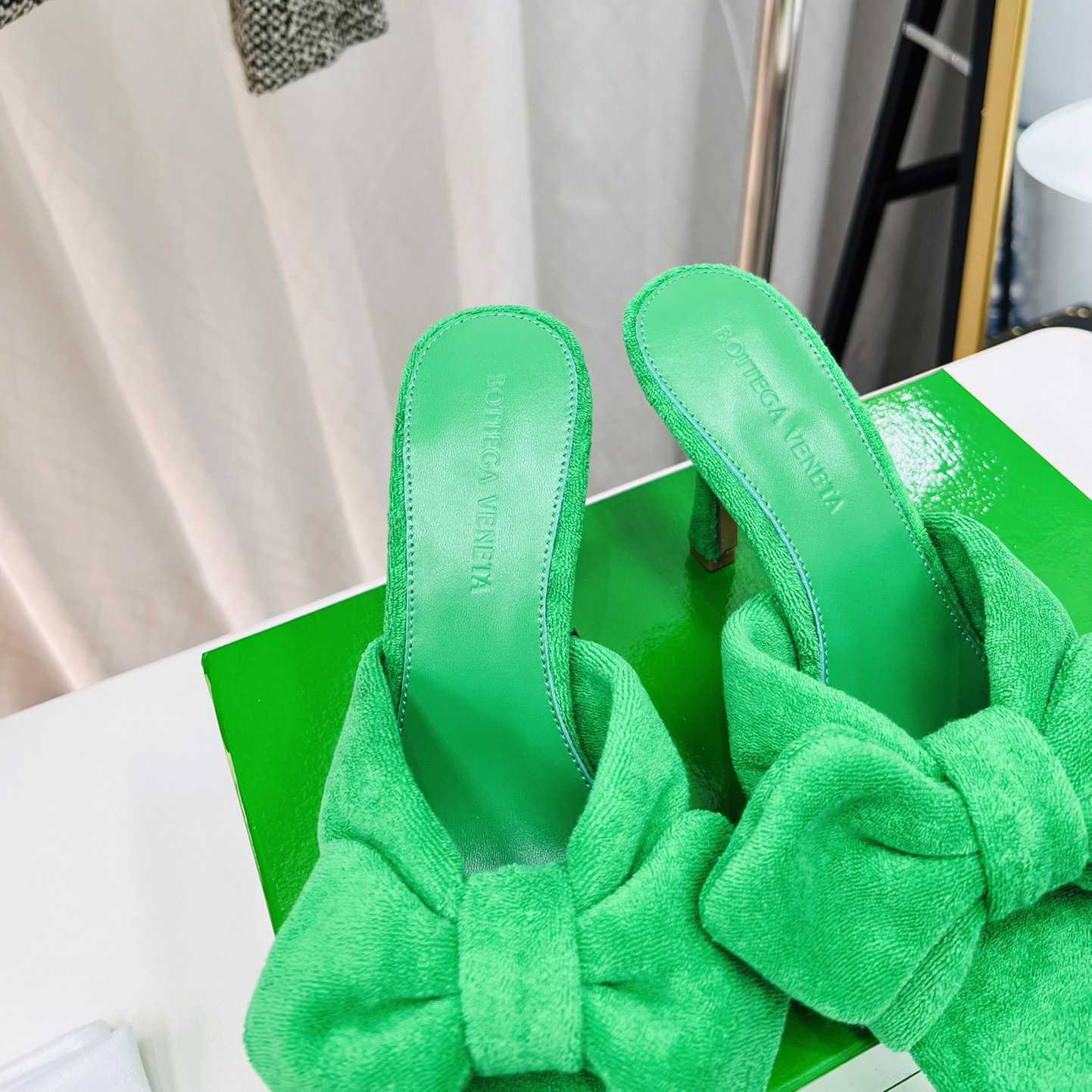 Bottega Veneta Green Heeled Sandals - EUR FASHION