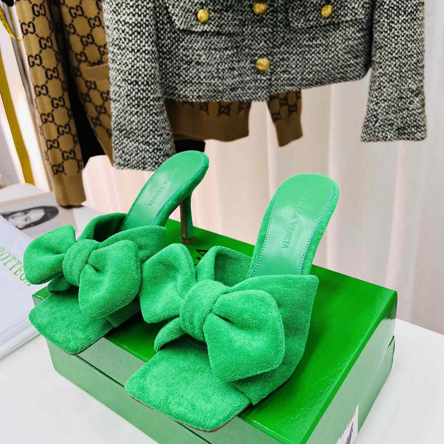 Bottega Veneta Green Heeled Sandals - EUR FASHION