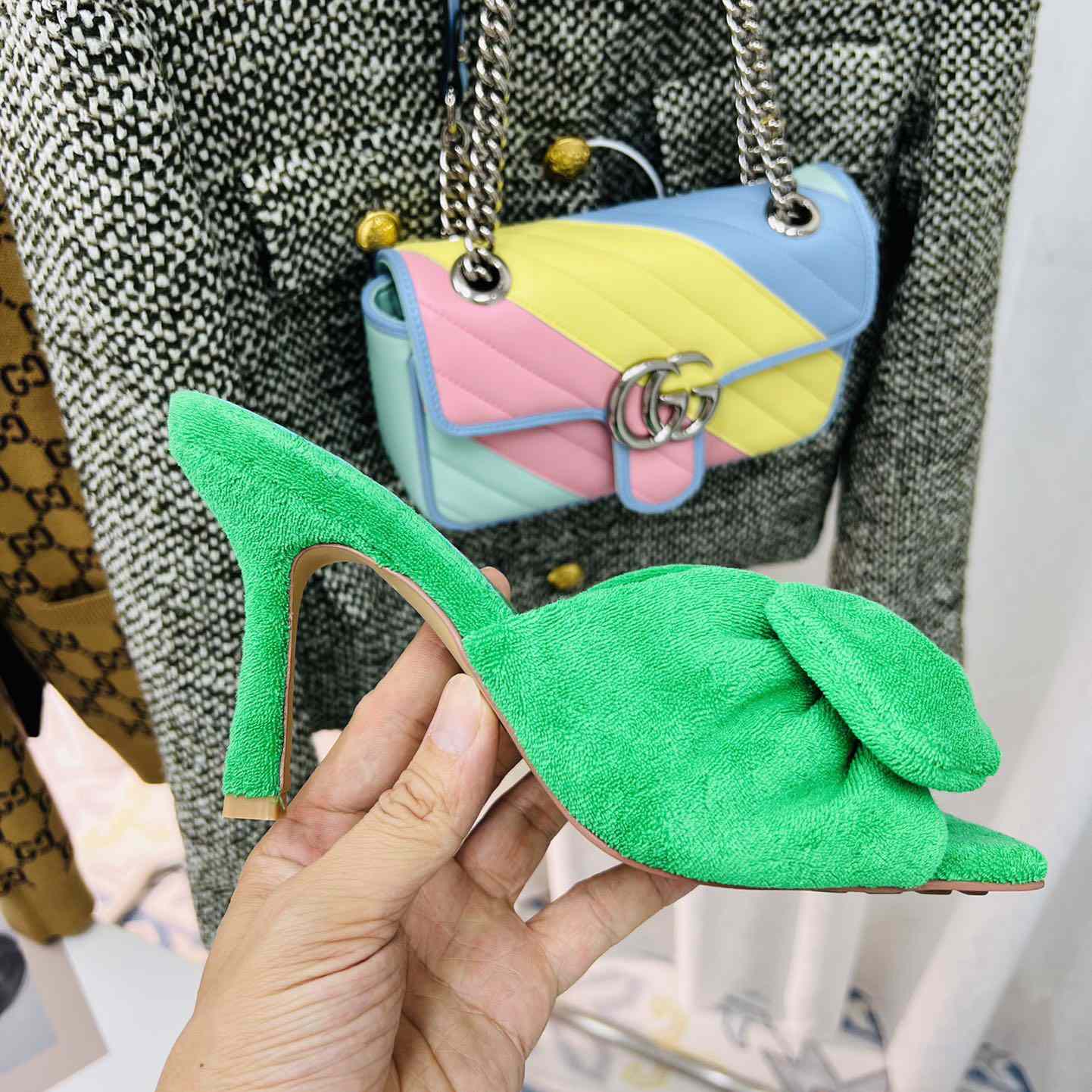 Bottega Veneta Green Heeled Sandals - EUR FASHION