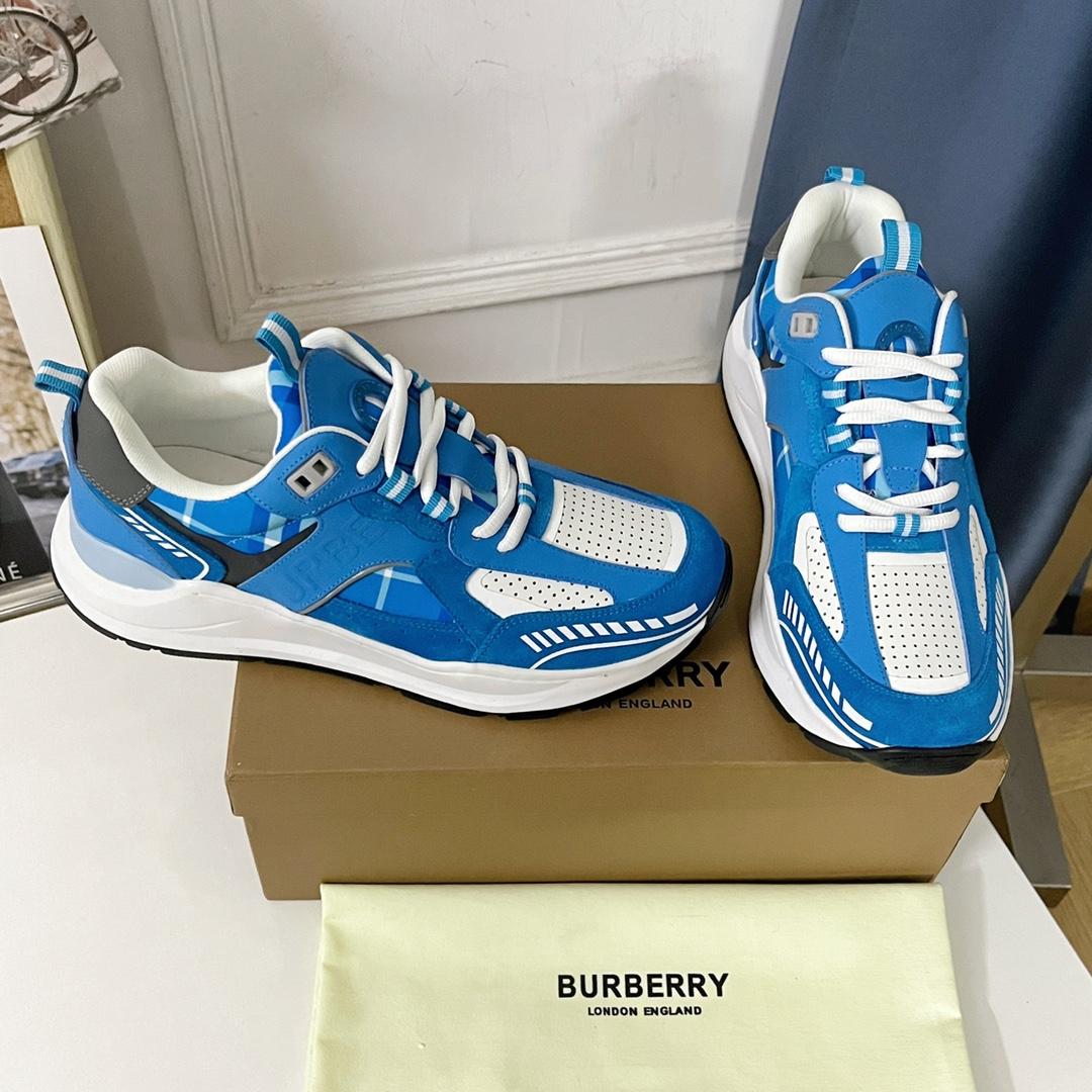 Burberry Leather, Suede and Check Sneakers - EUR FASHION