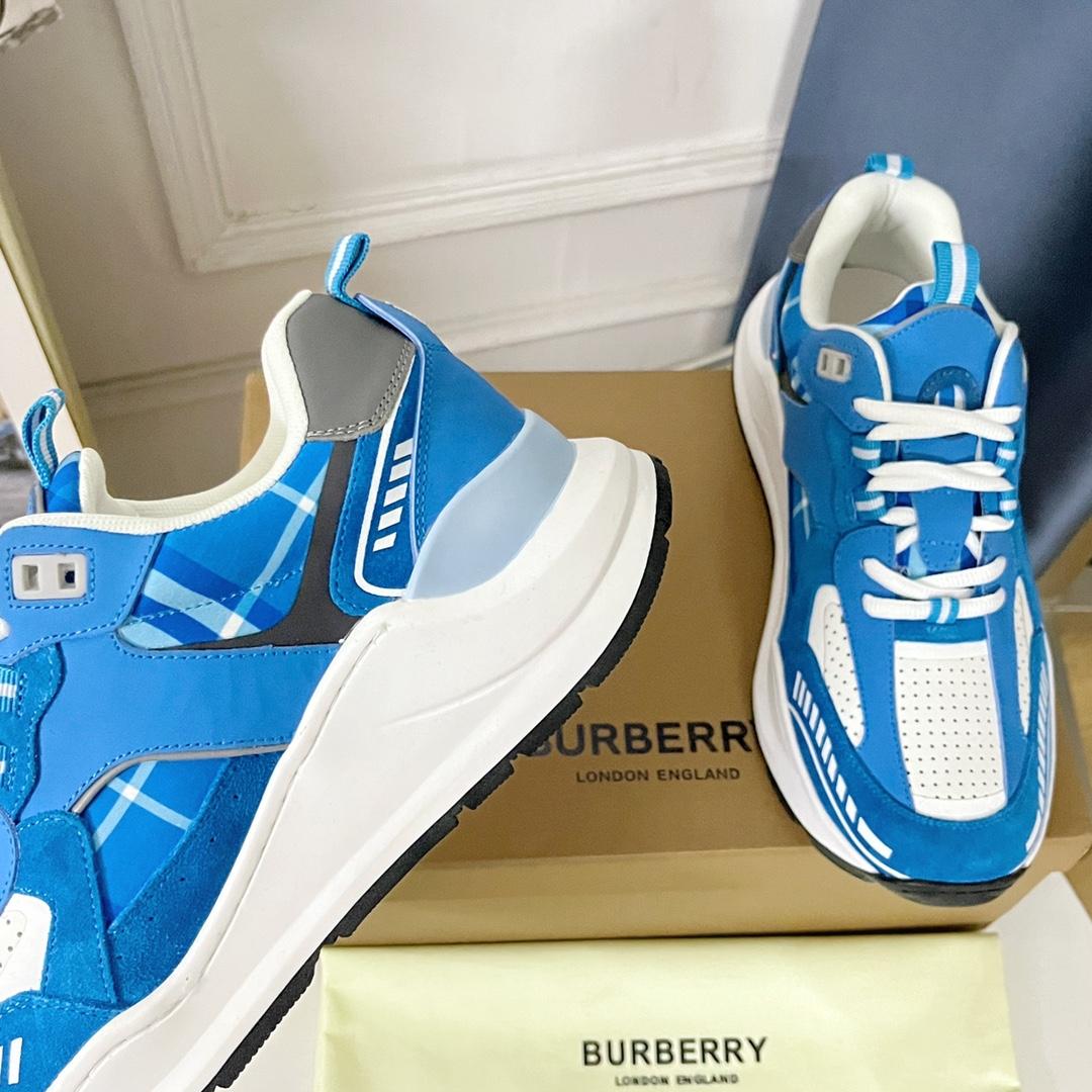 Burberry Leather, Suede and Check Sneakers - EUR FASHION