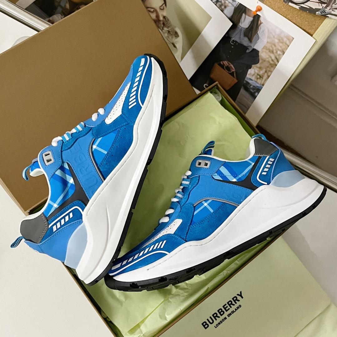 Burberry Leather, Suede and Check Sneakers - EUR FASHION