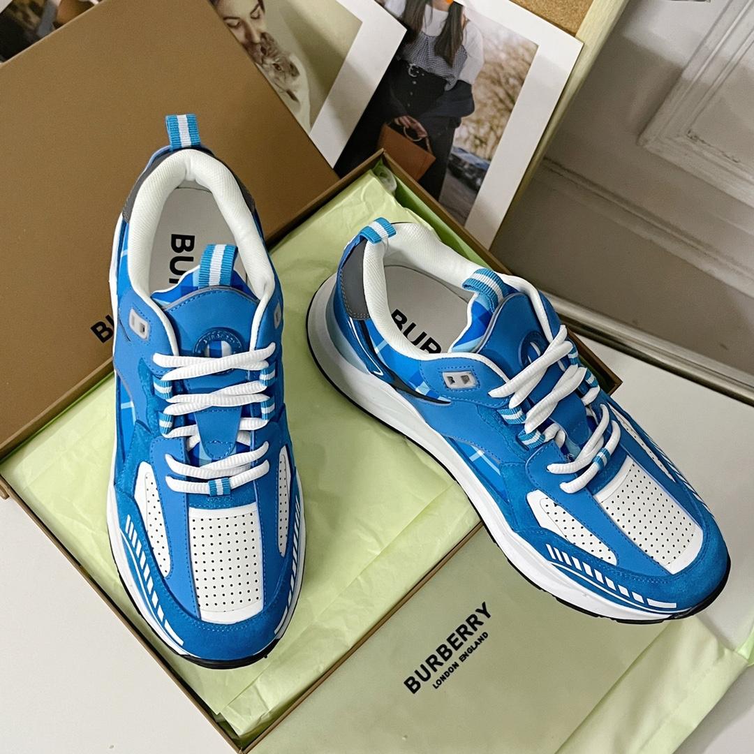 Burberry Leather, Suede and Check Sneakers - EUR FASHION