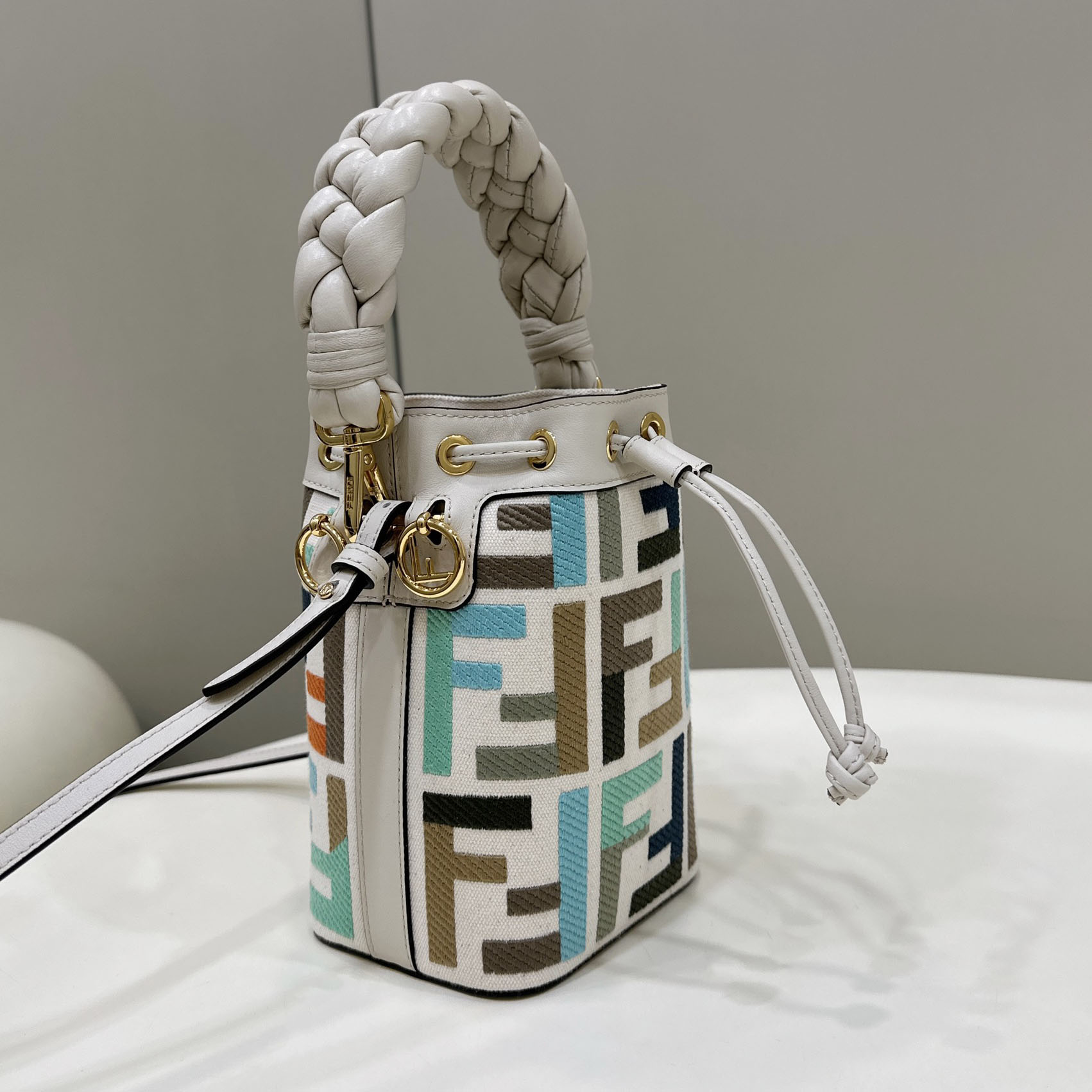 Fendi Mon Tresor Multicolour Canvas Mini-bag With FF Embroidery - EUR FASHION