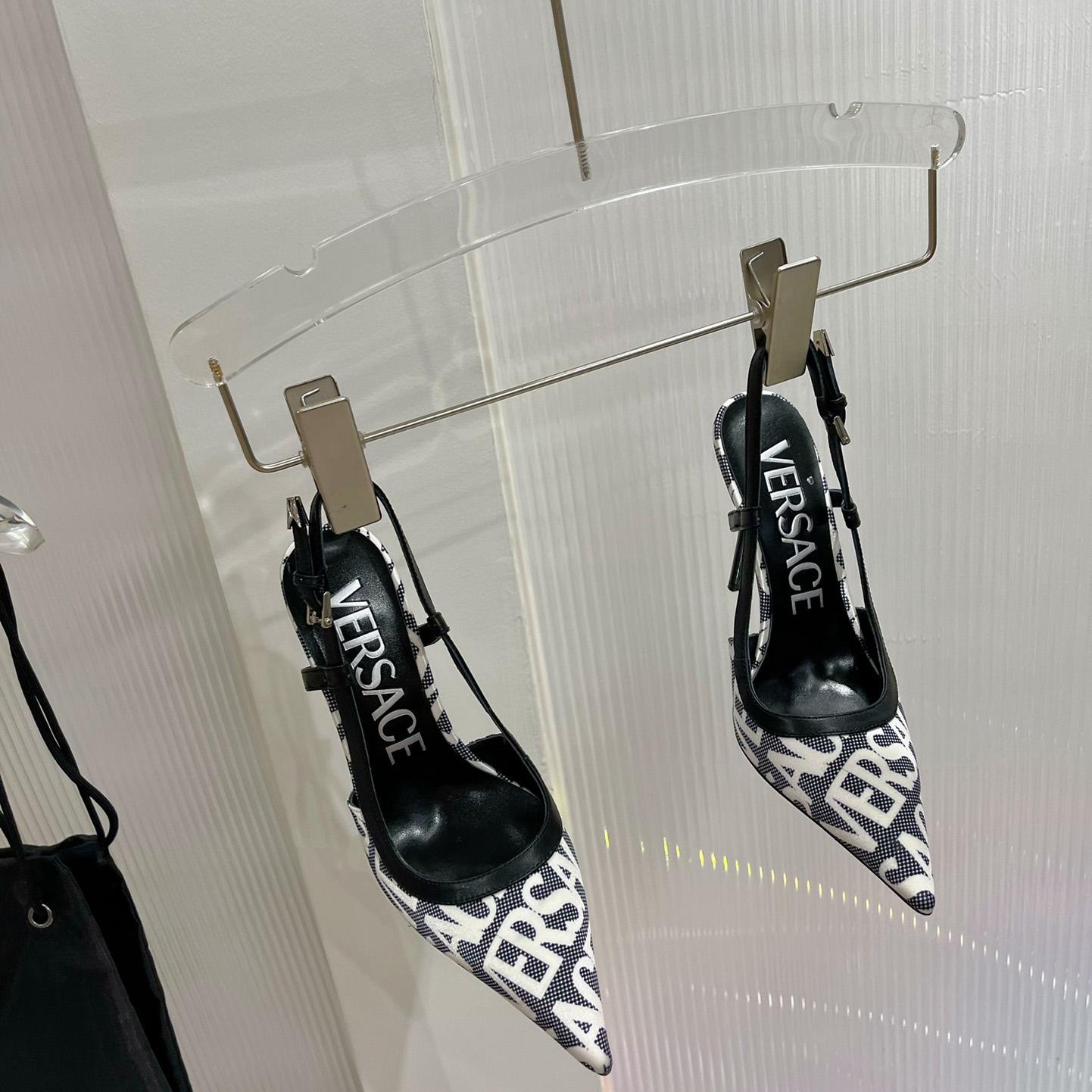 Versace Logo-jacquard 110mm Slingback Pumps - EUR FASHION