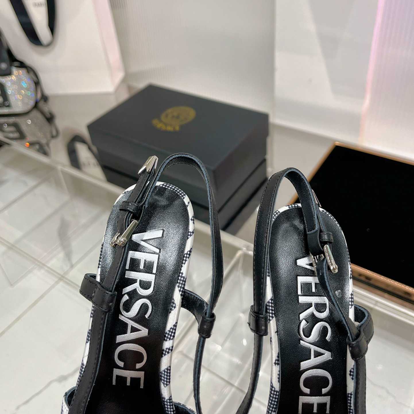 Versace Logo-jacquard 110mm Slingback Pumps - EUR FASHION