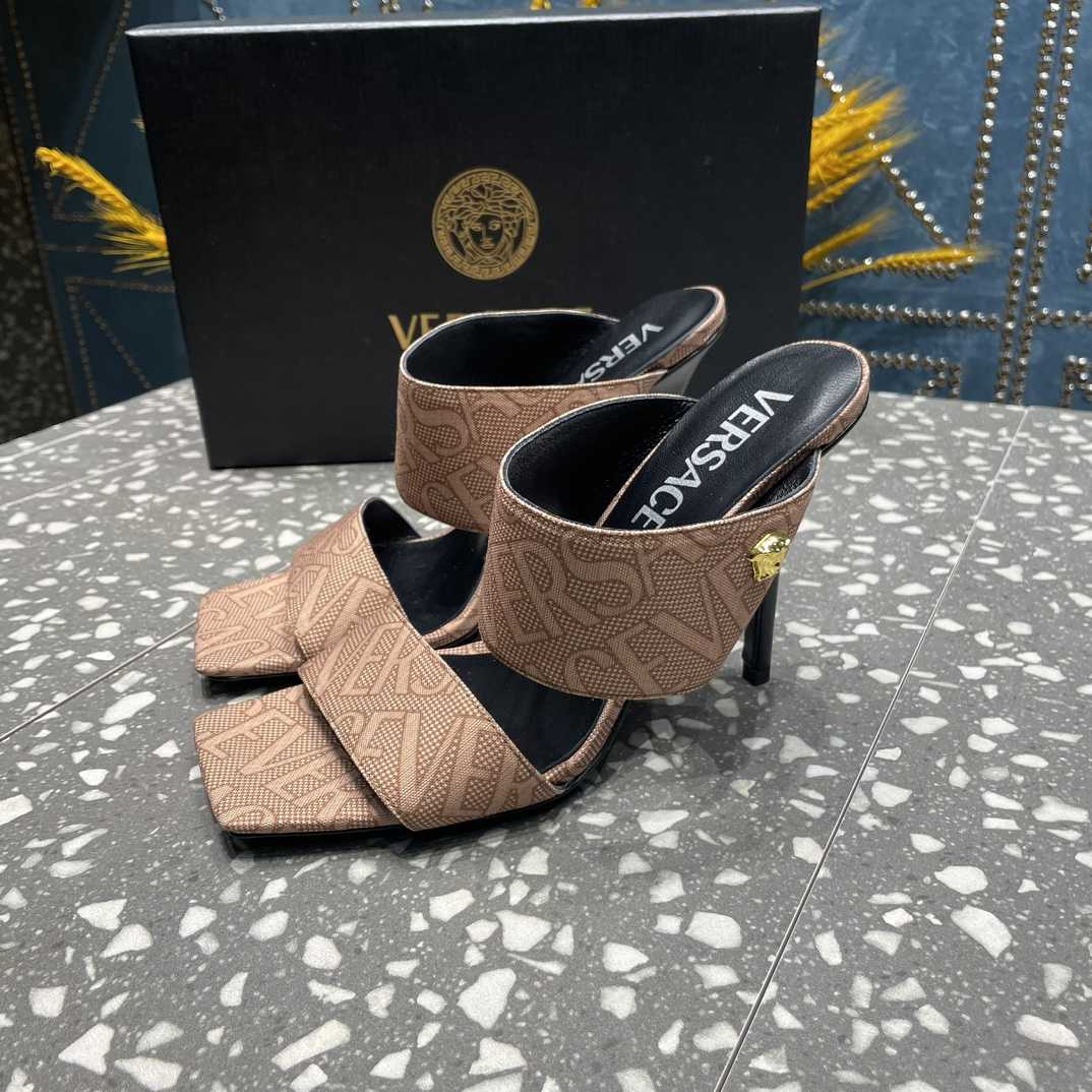 Versace Allover High Heel Mules - EUR FASHION