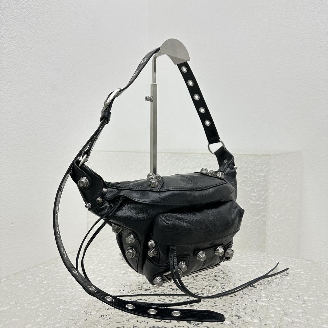 Balenciaga Men's Black Le Cagole Leather Belt Bag  ( 20cm*42cm*18cm) - EUR FASHION