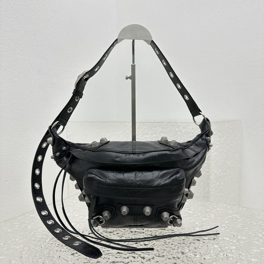 Balenciaga Men's Black Le Cagole Leather Belt Bag  ( 20cm*42cm*18cm) - EUR FASHION