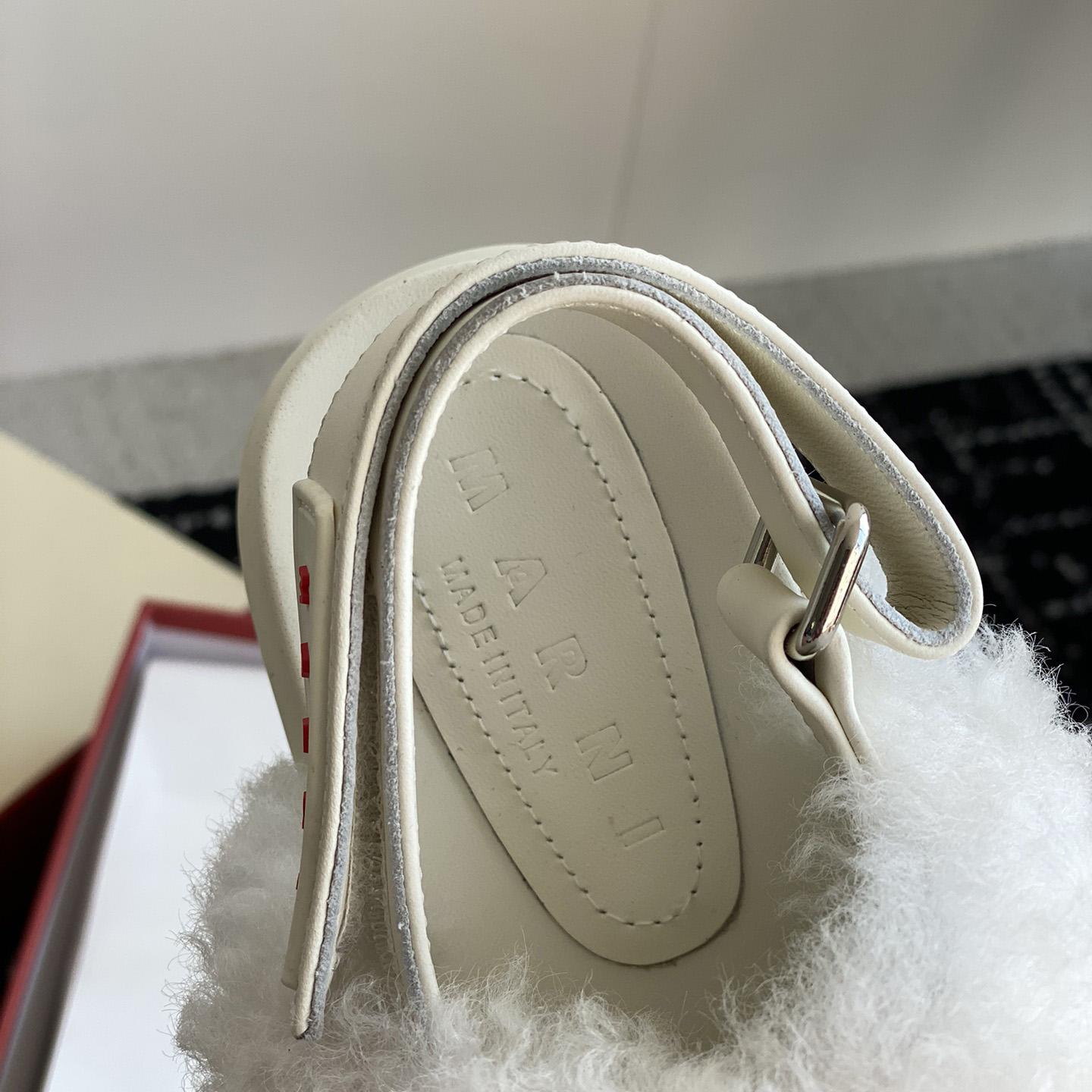 Marni White Shearling Sabot - EUR FASHION