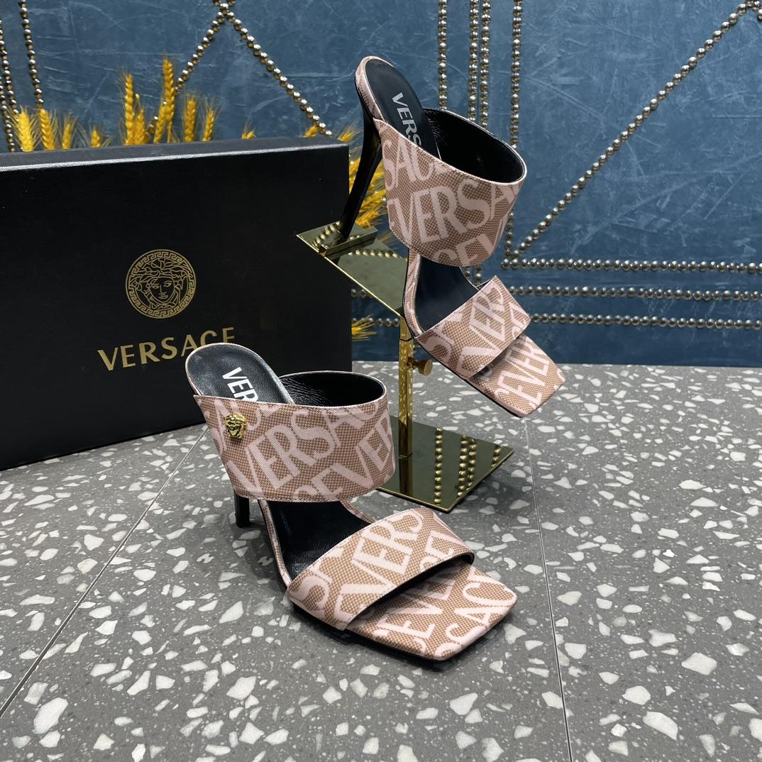 Versace Allover High Heel Mules - EUR FASHION