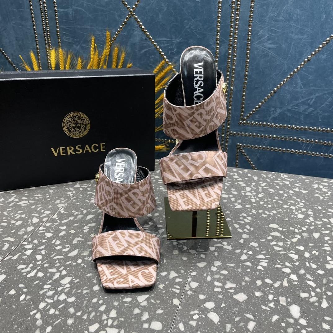 Versace Allover High Heel Mules - EUR FASHION