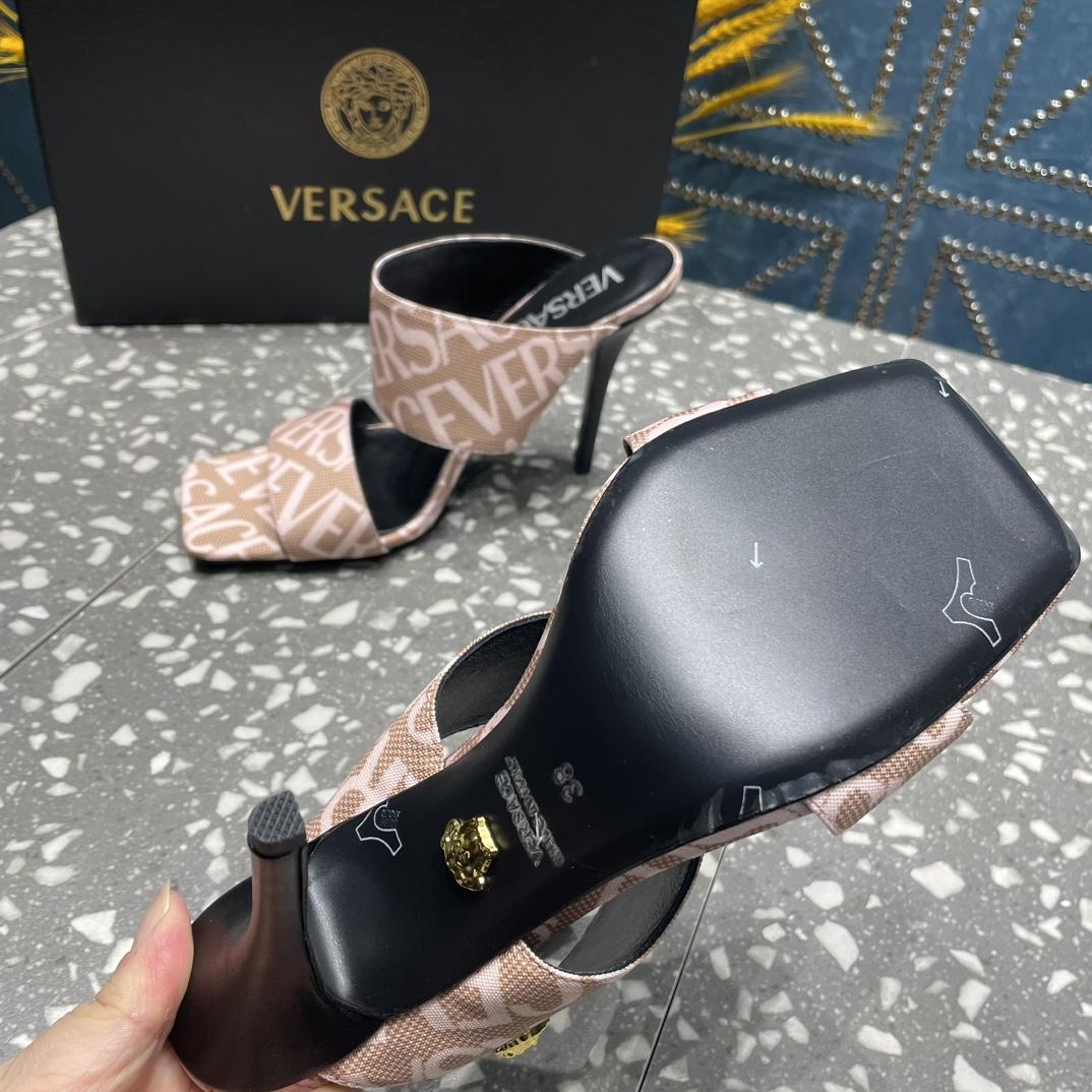 Versace Allover High Heel Mules - EUR FASHION