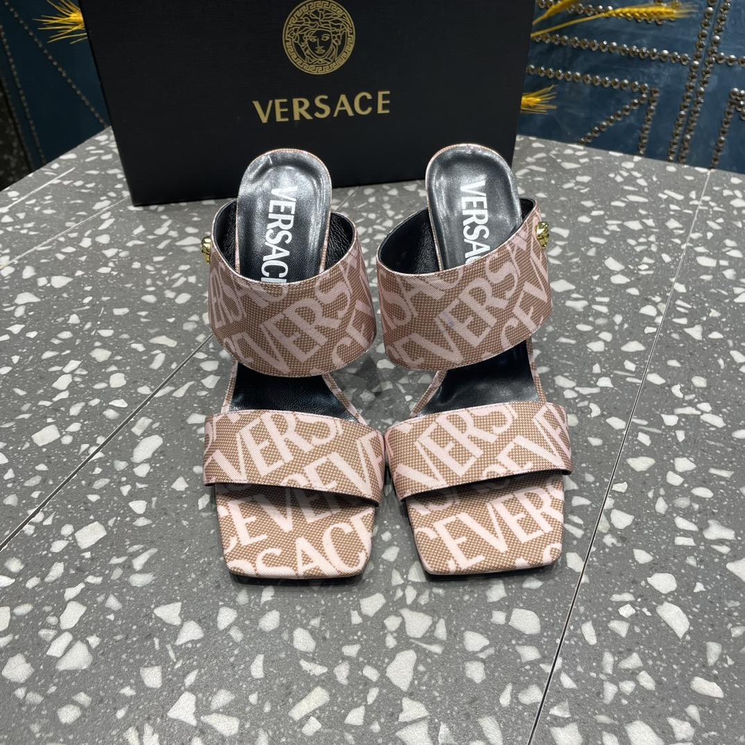 Versace Allover High Heel Mules - EUR FASHION