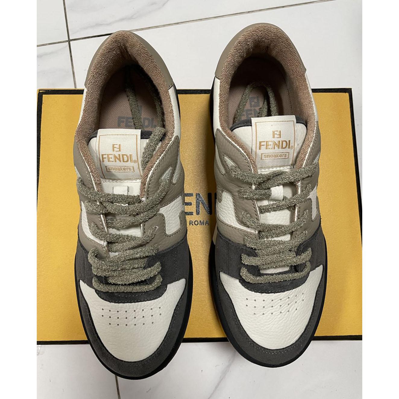 Fendi Match Gray Suede Low-tops Sneakers - EUR FASHION