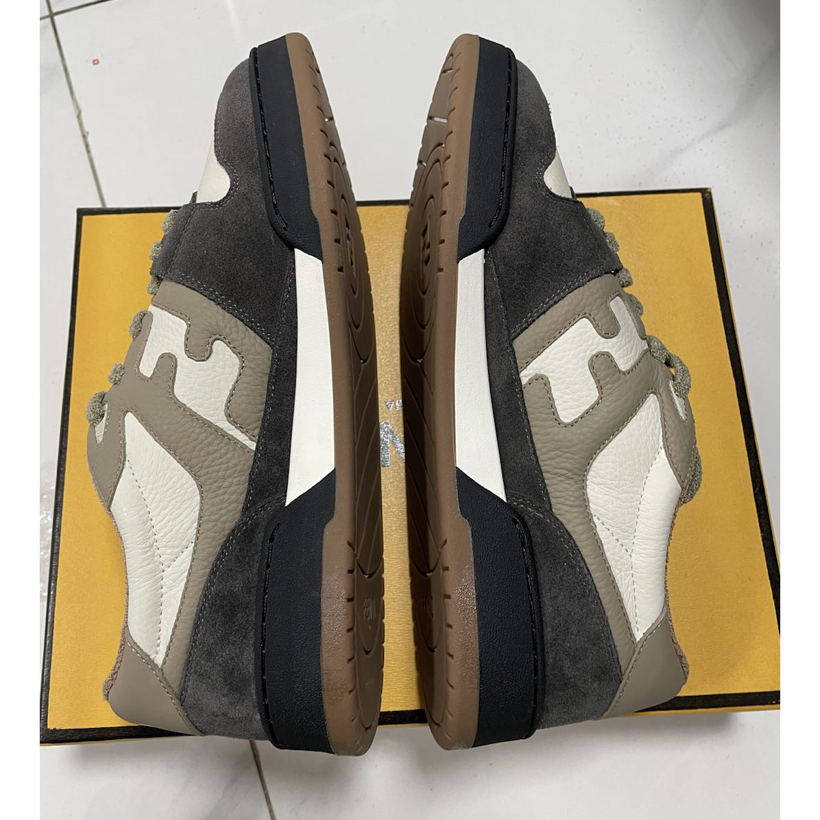 Fendi Match Gray Suede Low-tops Sneakers - EUR FASHION