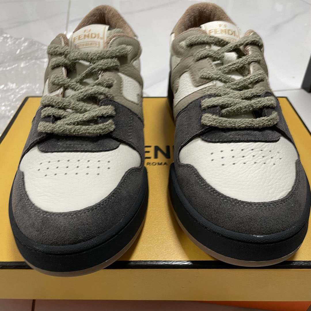 Fendi Match Gray Suede Low-tops Sneakers - EUR FASHION