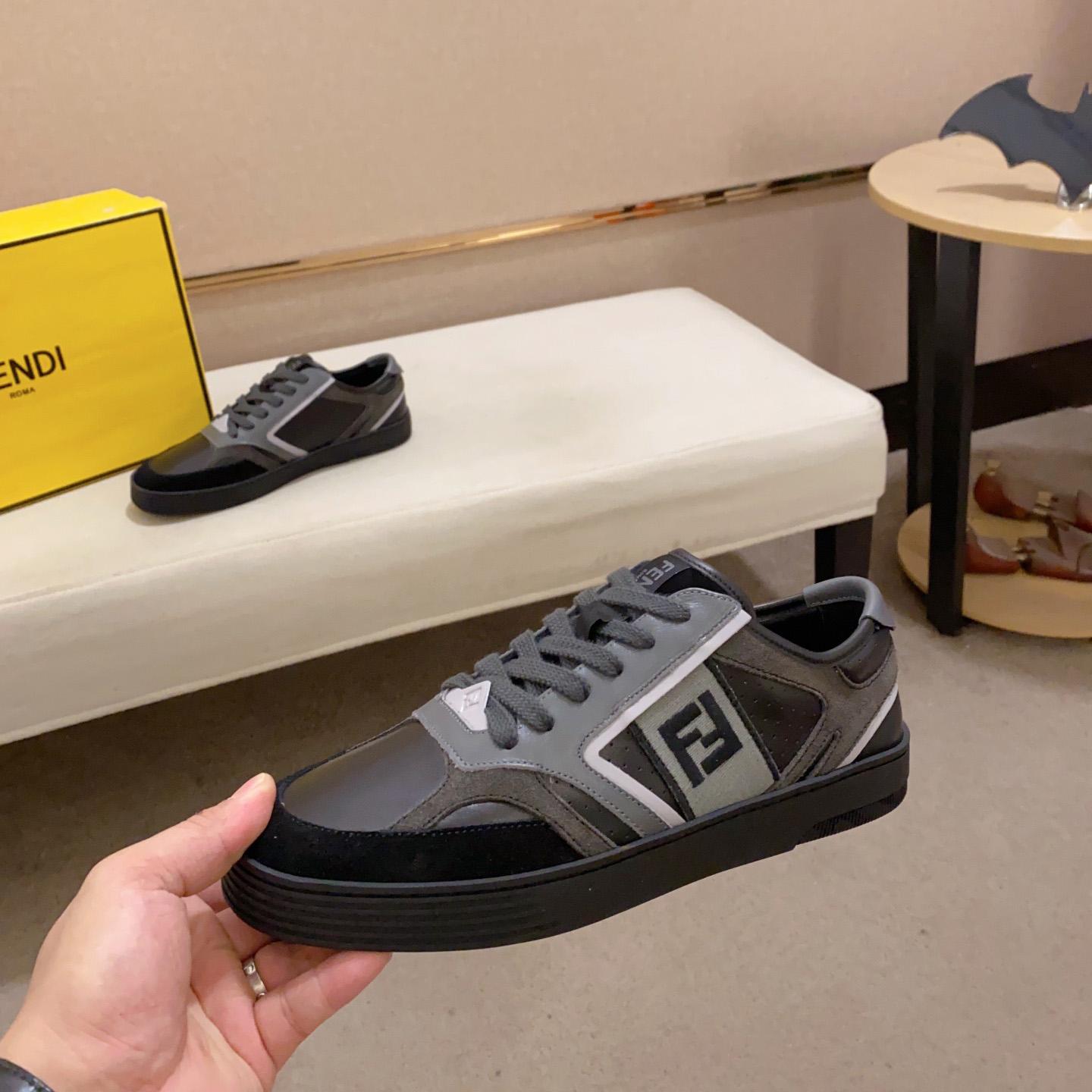 Fendi Step Black Leather Low-tops Sneakers - EUR FASHION