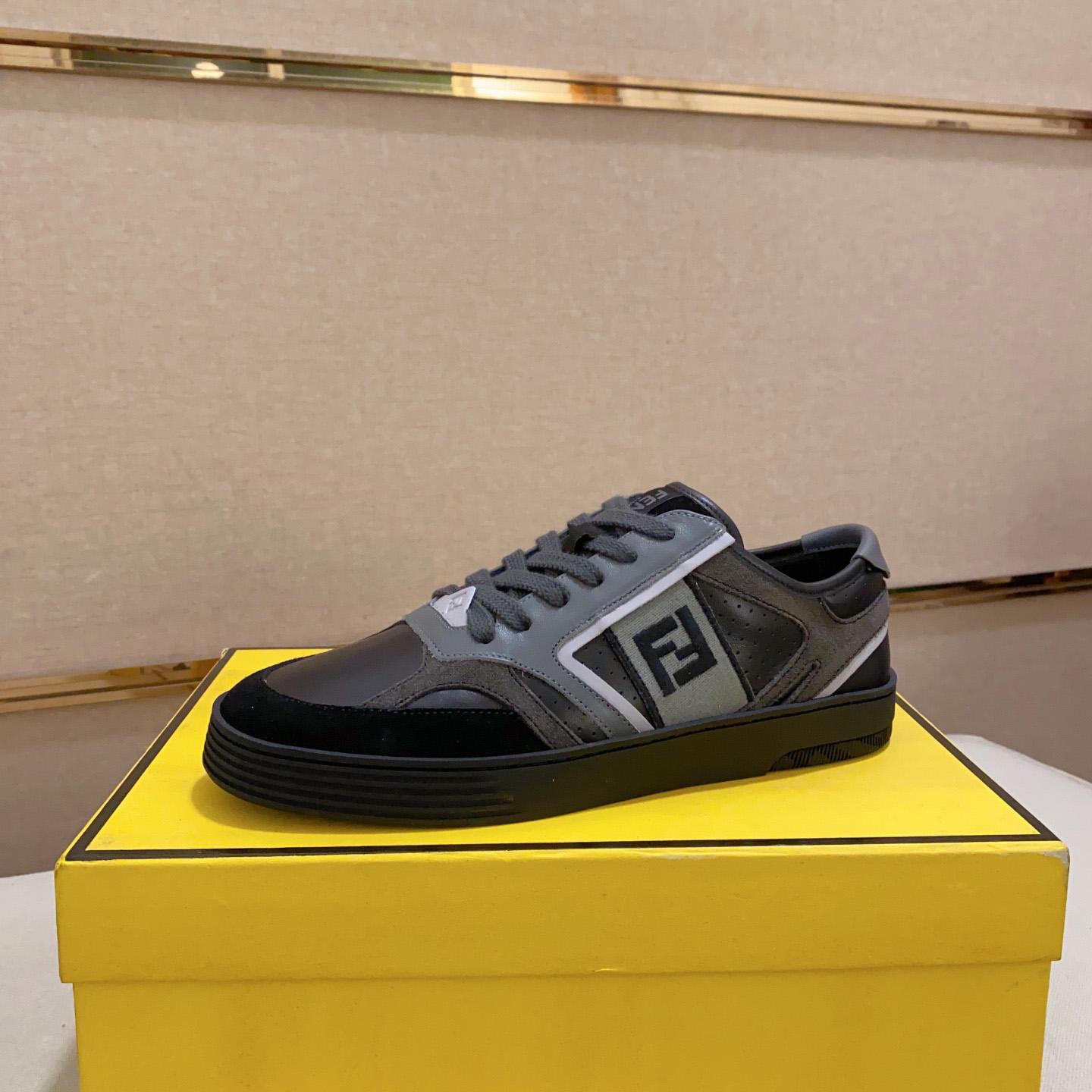 Fendi Step Black Leather Low-tops Sneakers - EUR FASHION