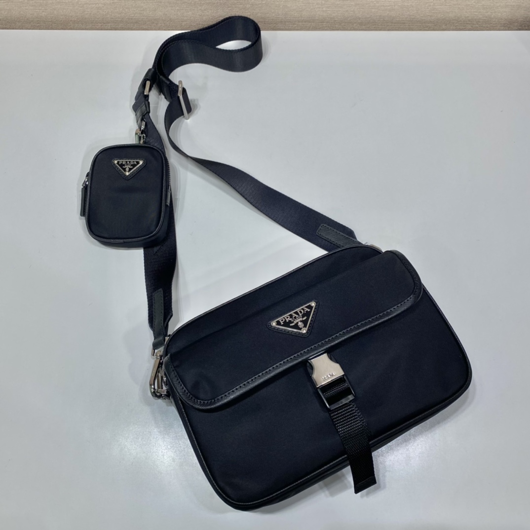 Prada Re-Nylon Saffiano Leather Shoulder Bag ( 22-16-5cm) - EUR FASHION