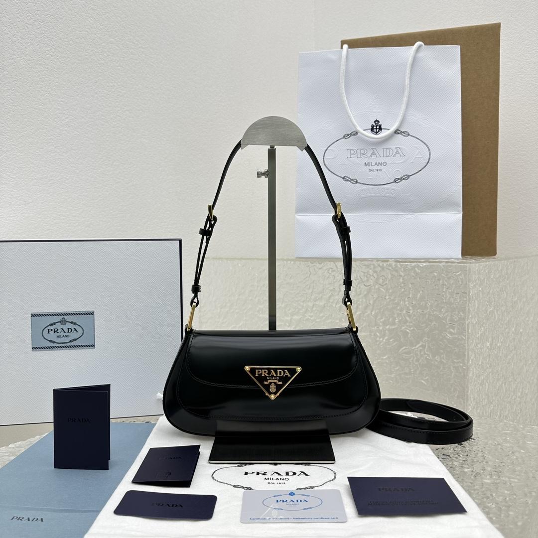 Prada Brushed Leather Shoulder Bag - EUR FASHION