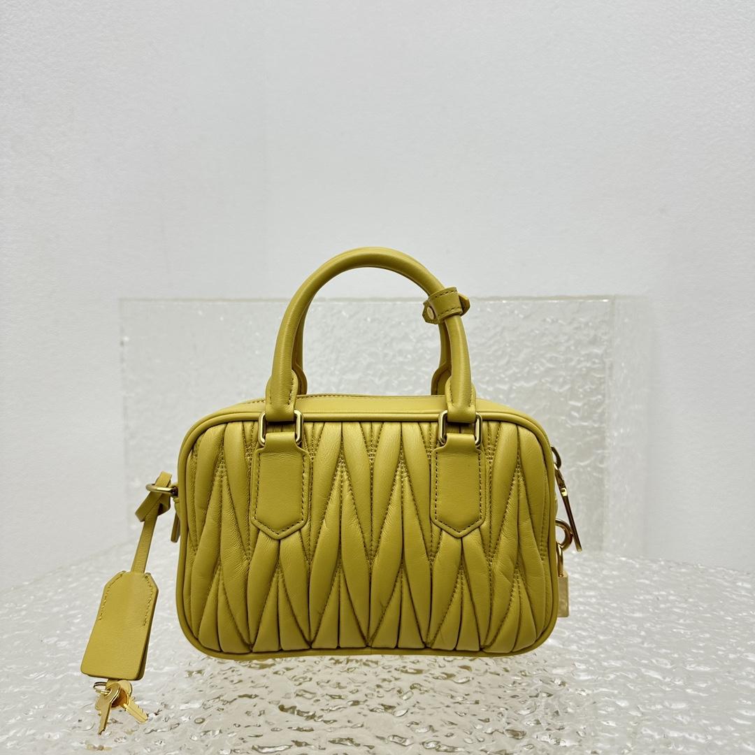 Miu Miu Matelassé Nappa Leather Top-handle Bag - EUR FASHION